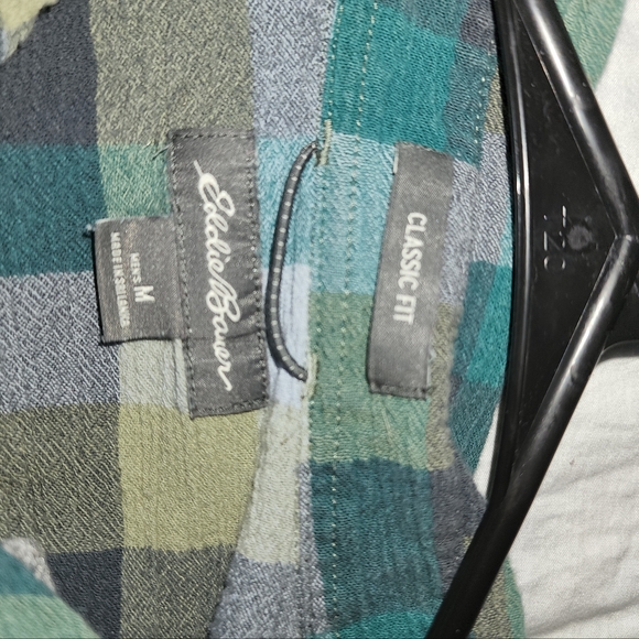 Eddie Bauer, Medium, green, teal and grey, long sleeve shirt - Picture 3 of 5